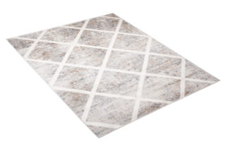 Vloerkleed Valley Grijs Koperkleur Geometrisch Geruit