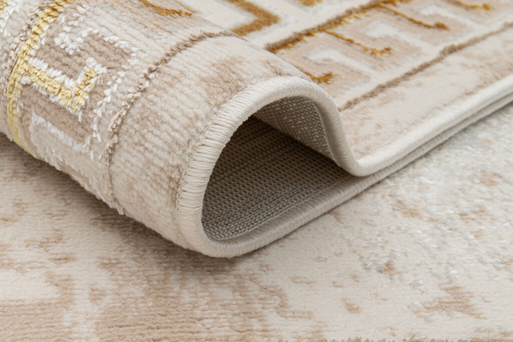Vloerkleed Ares Goudkleur Beige Ornamenten Medaillon