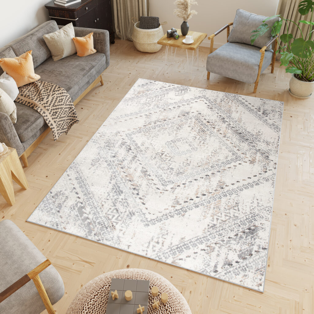 Vloerkleed Valley Grijs Vintage Ethno Diamant