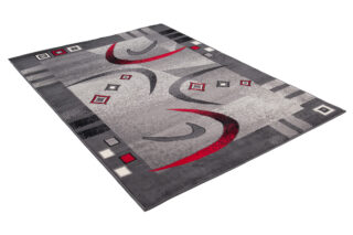 Vloerkleed Dream Modern Grijs Rood Halvemaan