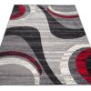 Vloerkleed Dream Modern Licht Grijs Rood Golven