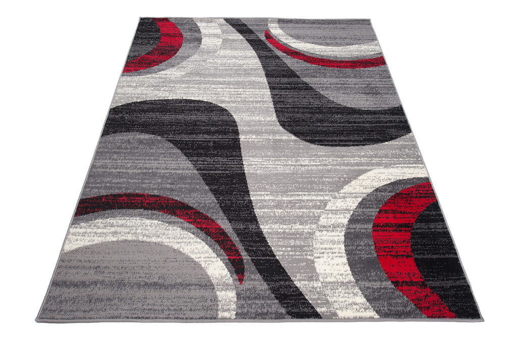 Vloerkleed Dream Modern Licht Grijs Rood Golven