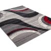 Vloerkleed Dream Modern Licht Grijs Rood Golven