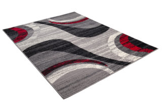 Vloerkleed Dream Modern Licht Grijs Rood Golven