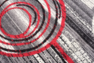 Vloerkleed Dream Grijs Rood Abstract Cirkels