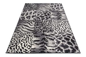 Vloerkleed Dream Grijs Zwart Dierenprint Vierkanten