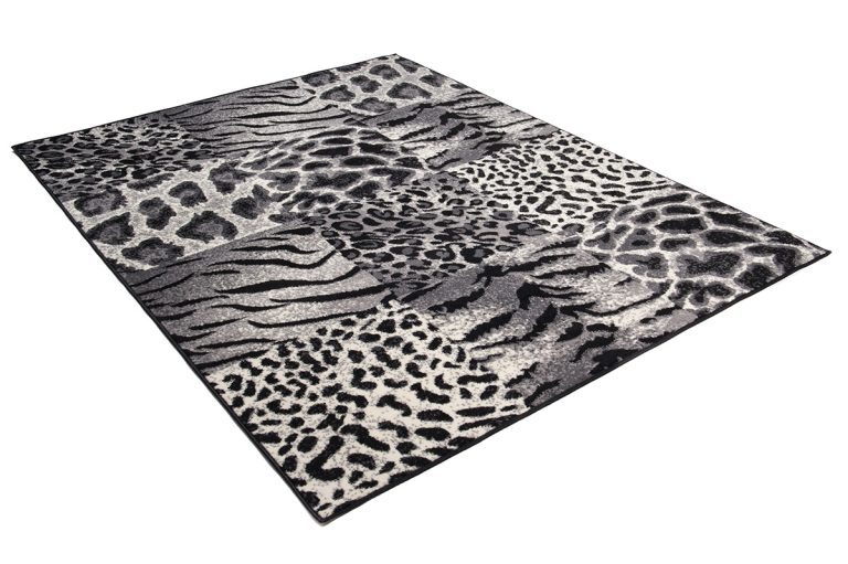 Vloerkleed Dream Grijs Zwart Dierenprint Vierkanten