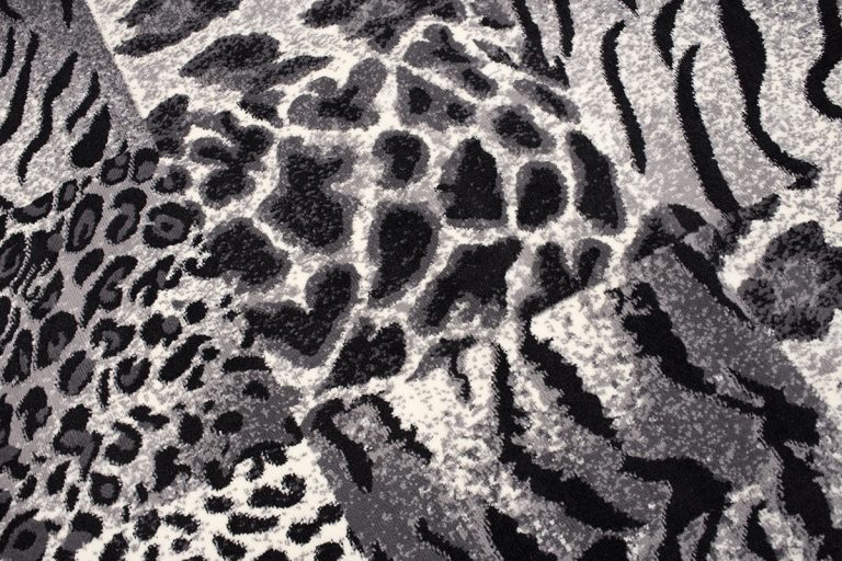 Vloerkleed Dream Grijs Zwart Dierenprint Vierkanten