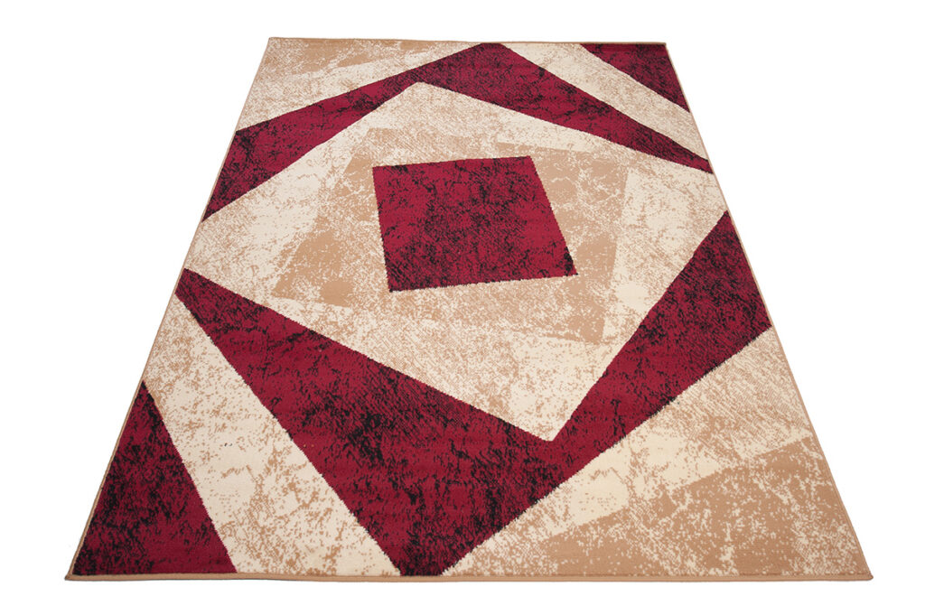 Vloerkleed Dream Geometrisch Creme Rood Vierkanten