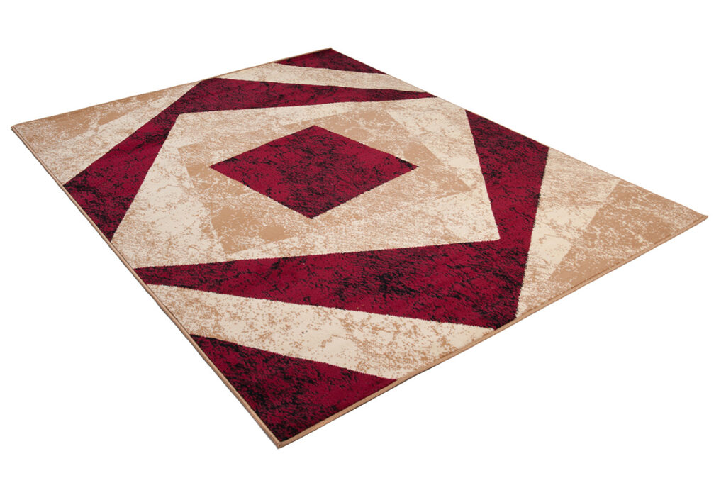 Vloerkleed Dream Geometrisch Creme Rood Vierkanten