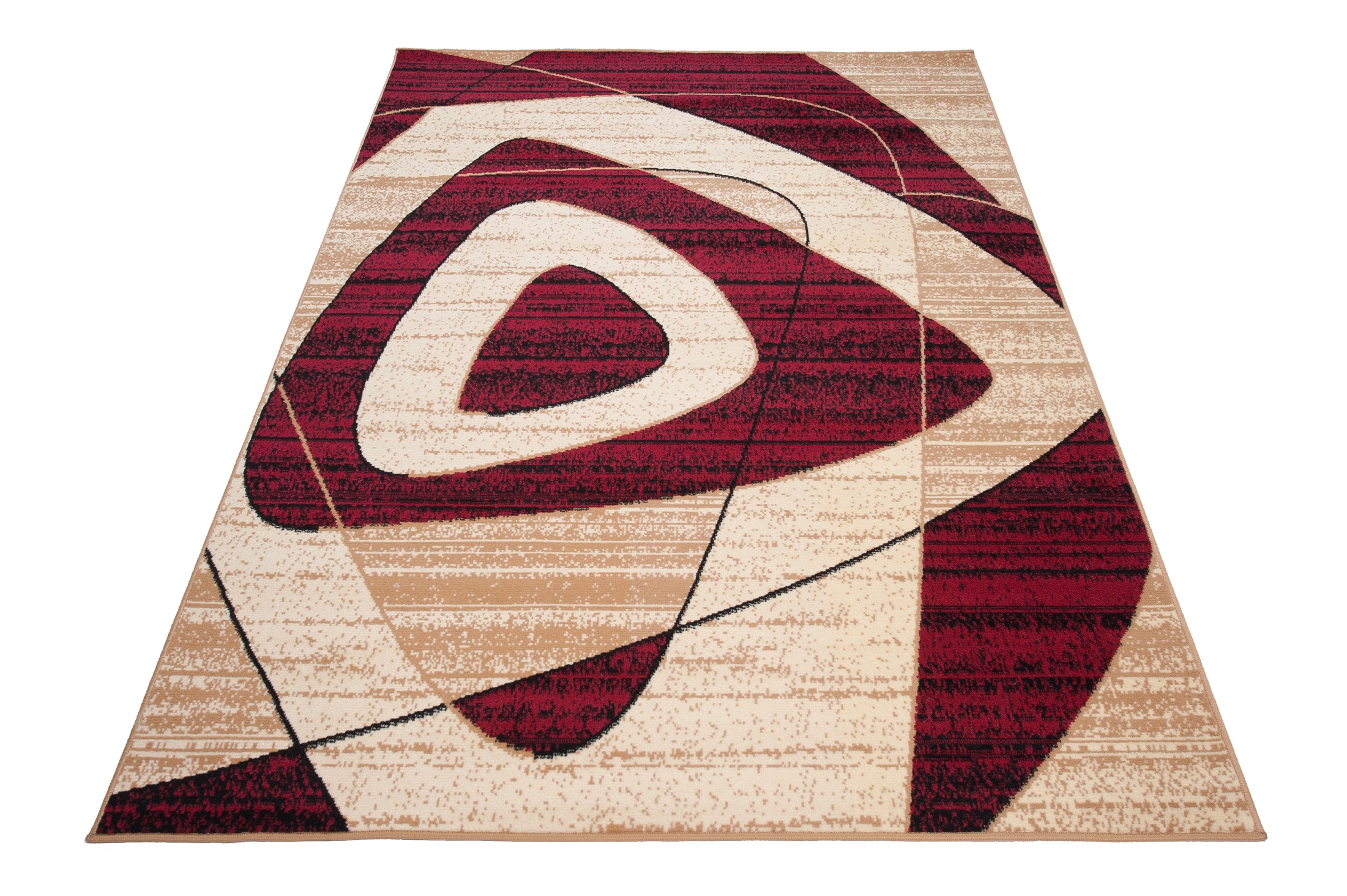 Vloerkleed Dream Geometrisch Creme Rood Driehoeken