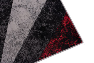Vloerkleed Dream Geometrisch Grijs Rood Vierkanten