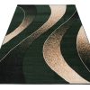 Vloerkleed Dream Modern Donkergroen Beige Golven