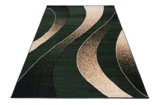 Vloerkleed Dream Modern Donkergroen Beige Golven