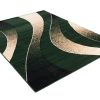 Vloerkleed Dream Modern Donkergroen Beige Golven