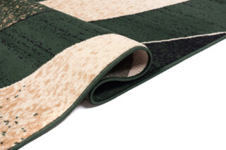 Vloerkleed Dream Modern Donkergroen Beige Golven