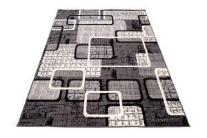 Vloerkleed Dream Grijs Zwart Geometrisch Rechthoeken