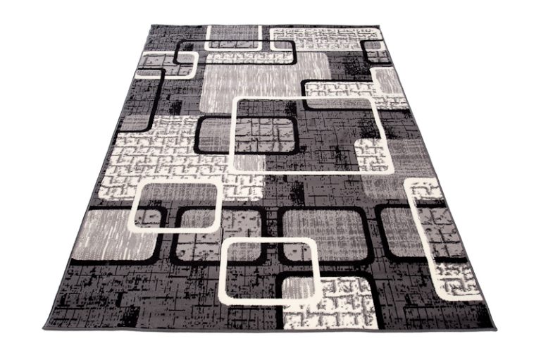 Vloerkleed Dream Grijs Zwart Geometrisch Rechthoeken