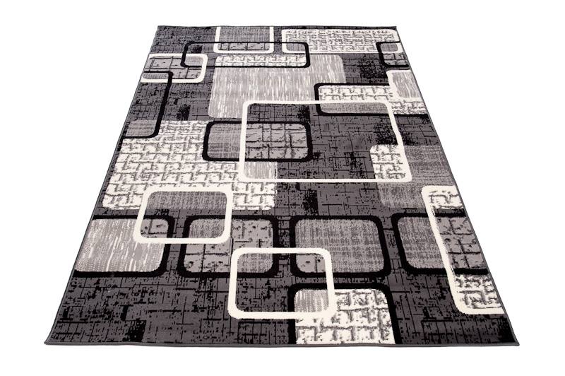 Vloerkleed Dream Grijs Zwart Geometrisch Rechthoeken