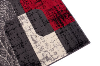 Vloerkleed Dream Grijs Wit Rood Meetkundige Figuren