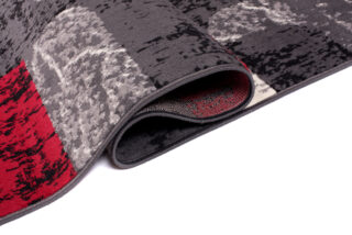 Vloerkleed Dream Grijs Wit Rood Meetkundige Figuren