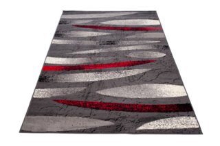 Vloerkleed Dream Modern Grijs Rood Lijnen