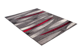 Vloerkleed Dream Modern Grijs Rood Lijnen