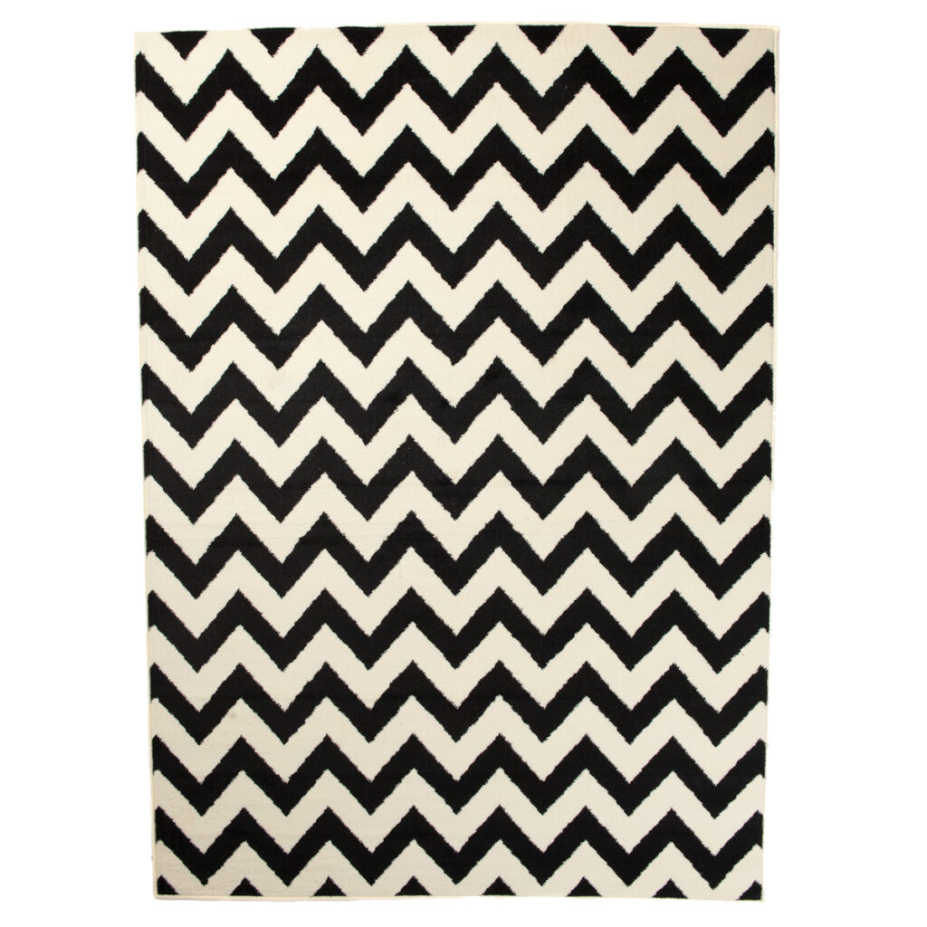 Vloerkleed Dream Zwart Creme Geometrisch Zigzag