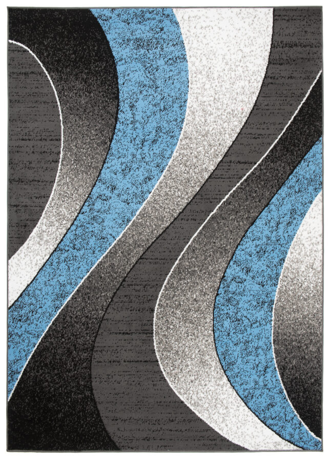 Vloerkleed Dream Modern Grijs Blauw Golven