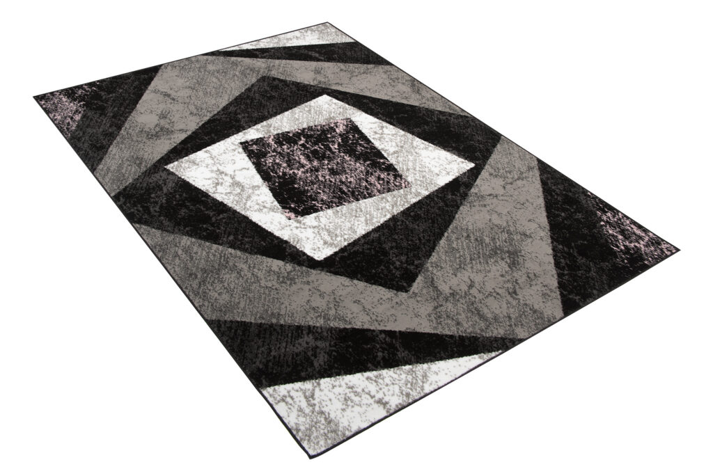 Vloerkleed Dream Geometrisch Grijs Roze Vierkanten