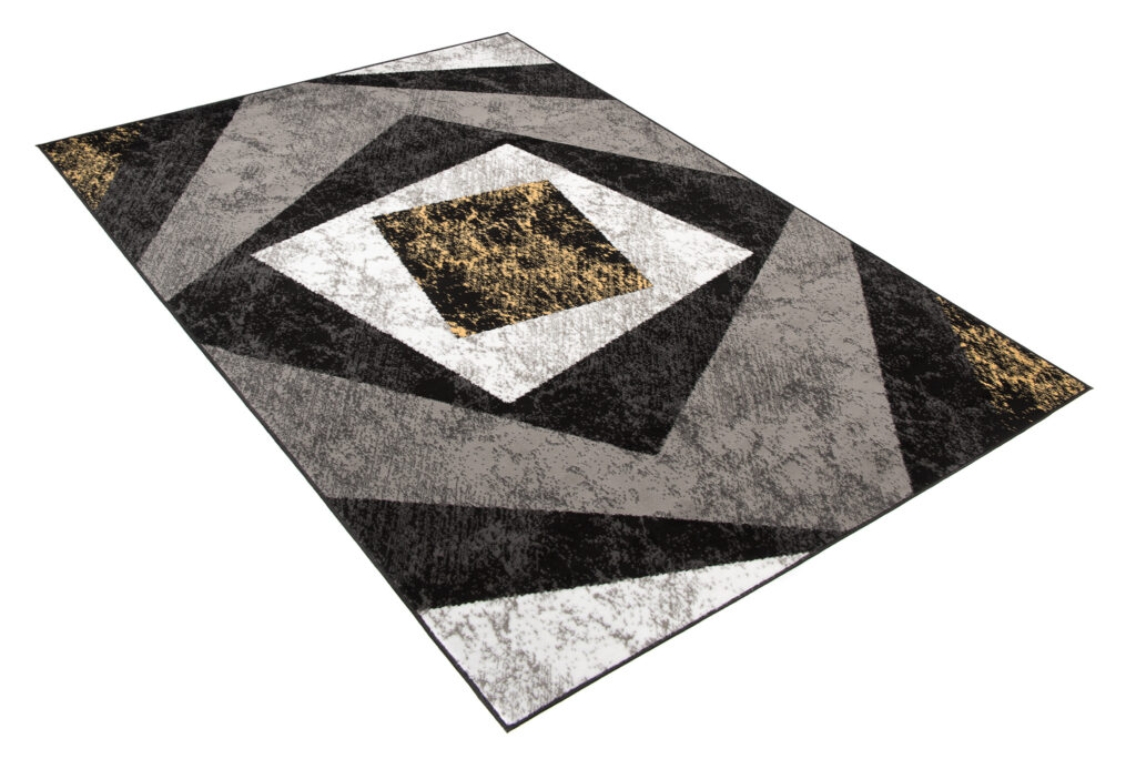 Vloerkleed Dream Geometrisch Grijs Geel Vierkanten