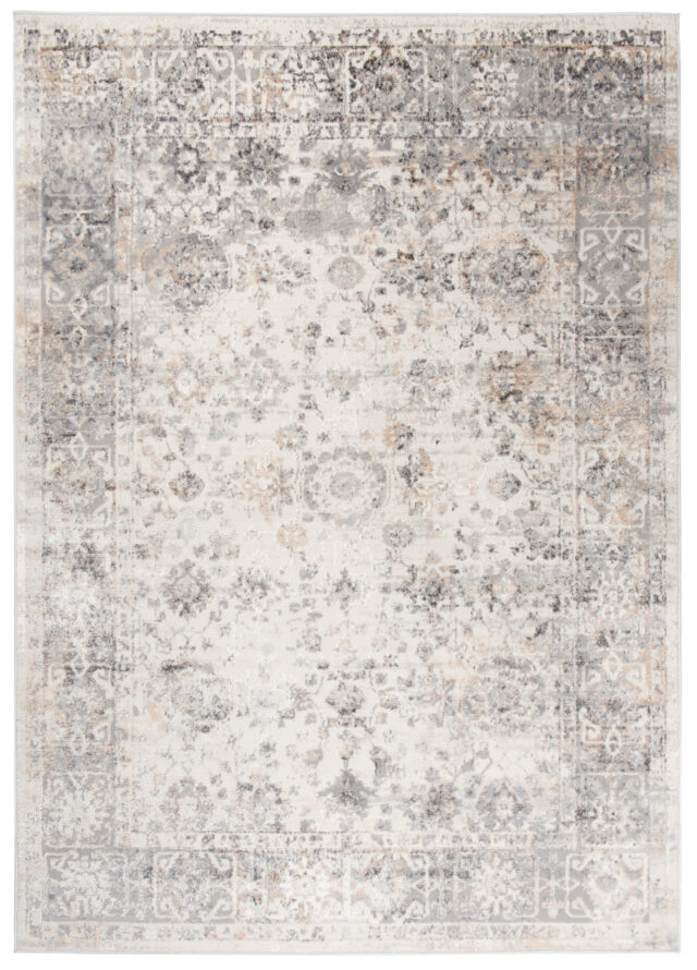 Vloerkleed Valley Grijs Beige Ornamenten Frame