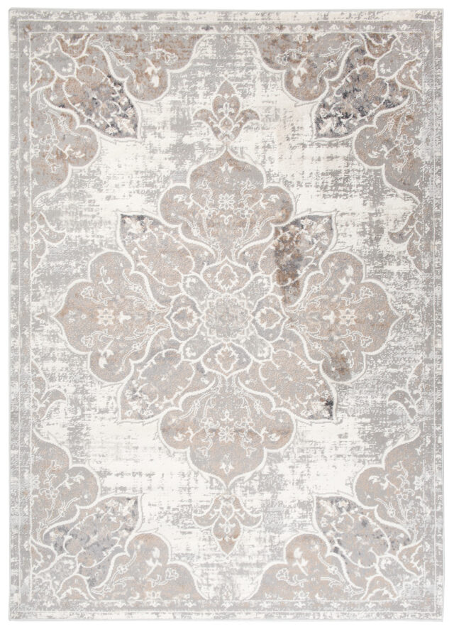 Vloerkleed Valley Grijs Beige Vintage Gebloemd