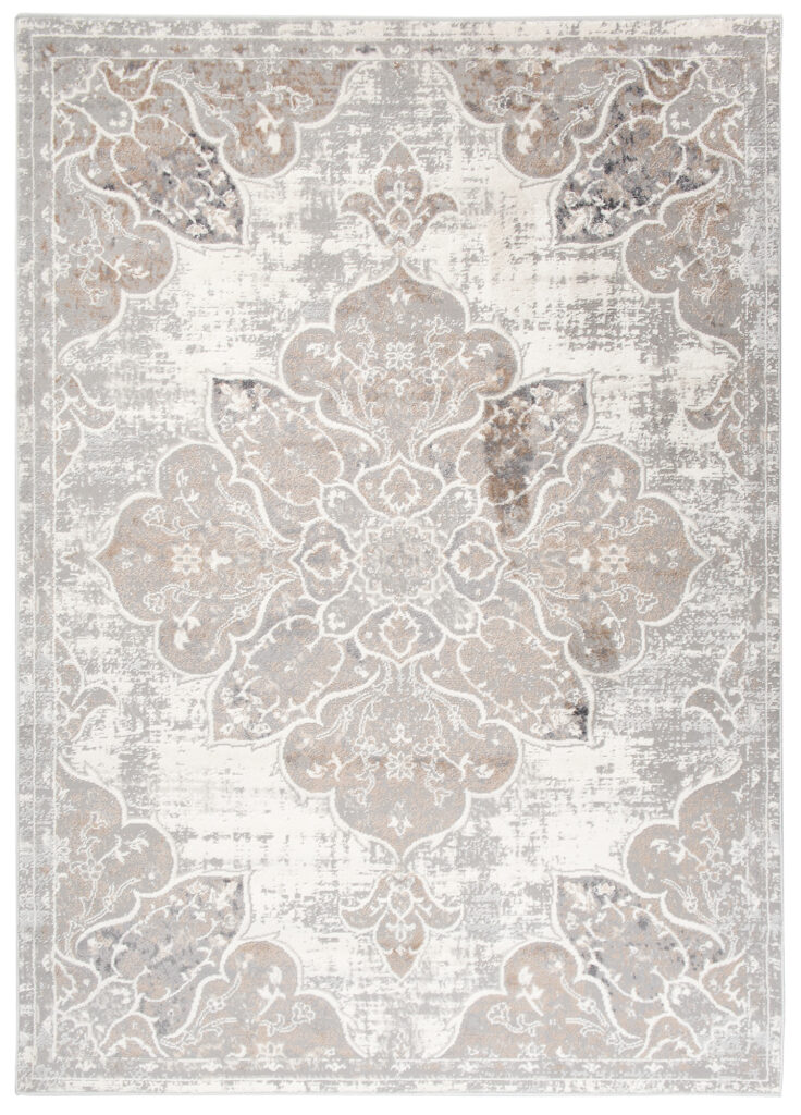 Vloerkleed Valley Grijs Beige Vintage Gebloemd