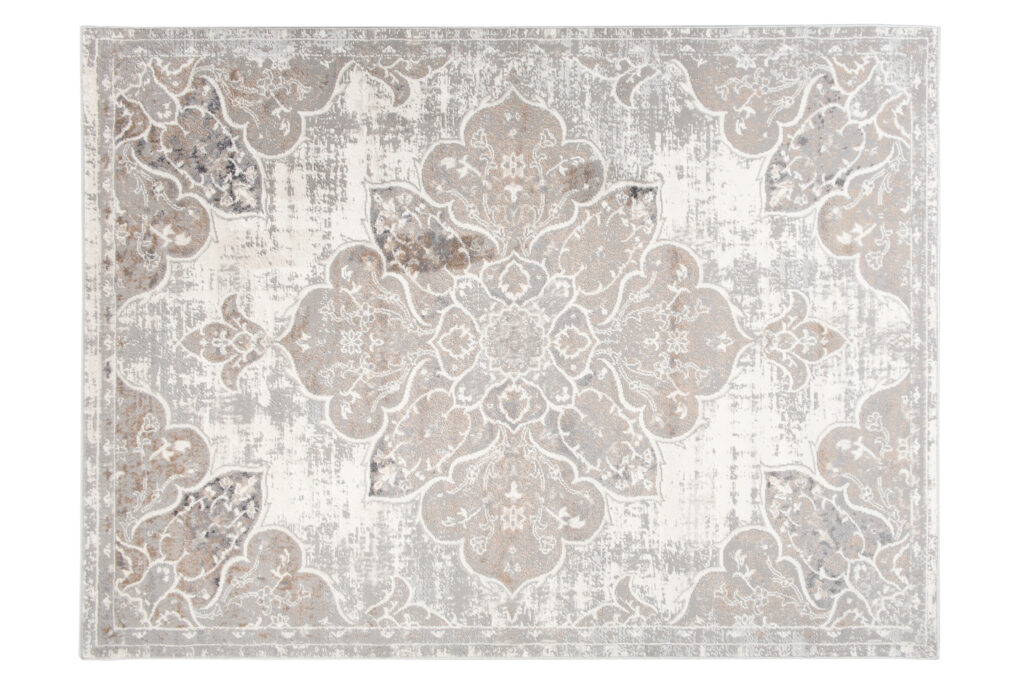 Vloerkleed Valley Grijs Beige Vintage Gebloemd
