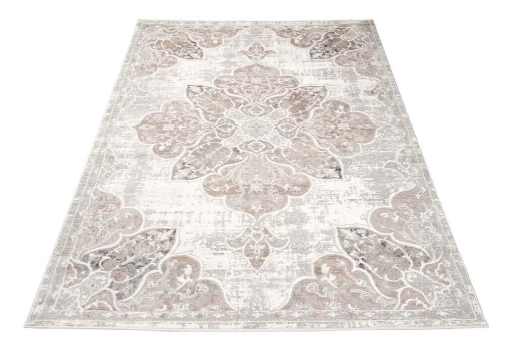 Vloerkleed Valley Grijs Beige Vintage Gebloemd