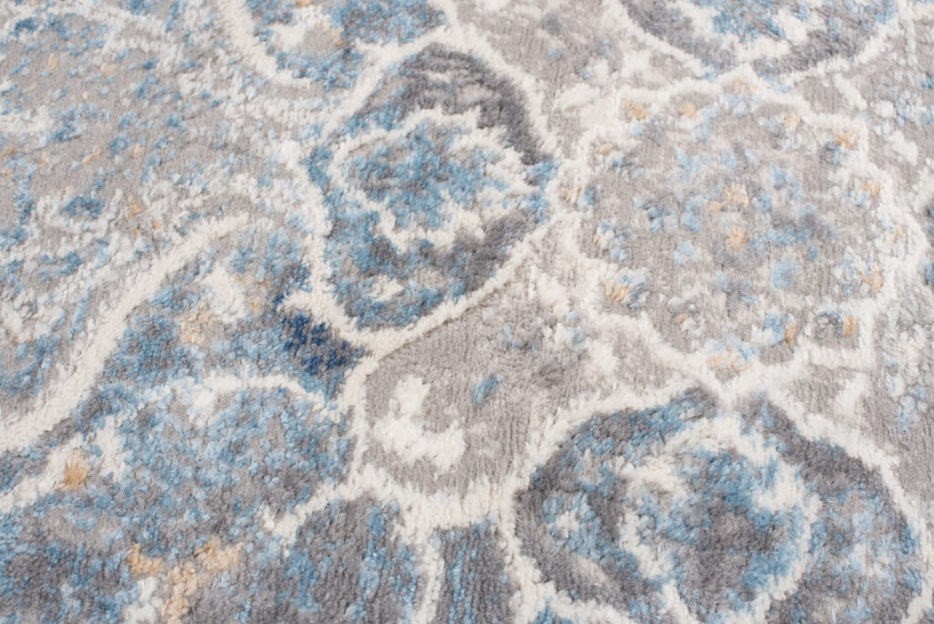 Vloerkleed Valley Grijs Blauw Vintage Gebloemd