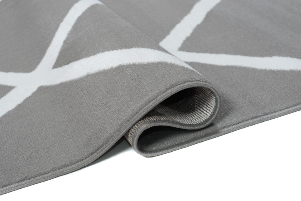 Vloerkleed Luxury Licht Grijs Wit Geometrisch Geruit