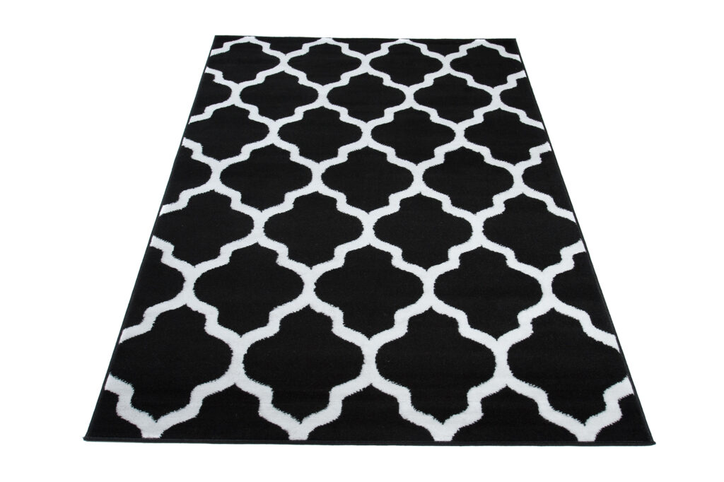 Vloerkleed Luxury Zwart Wit Geometrisch Trellis
