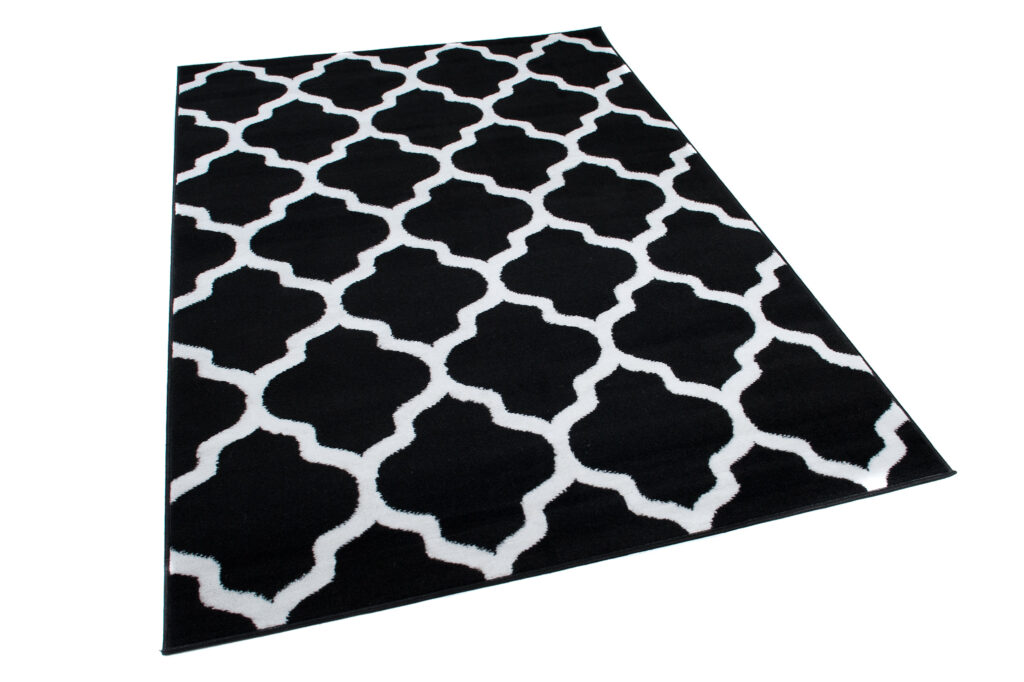 Vloerkleed Luxury Zwart Wit Geometrisch Trellis
