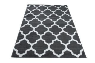 Vloerkleed Luxury Donker Grijs Wit Geometrisch Trellis