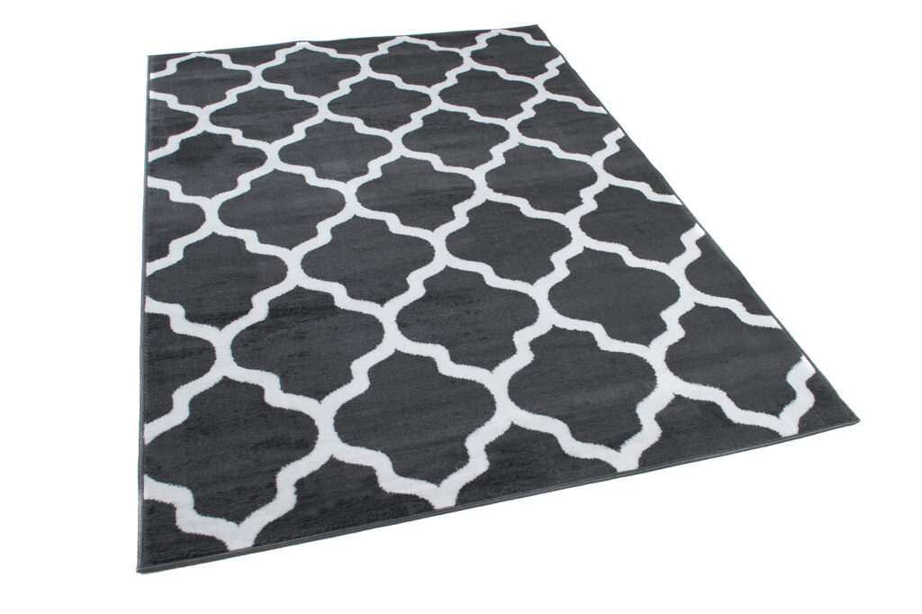 Vloerkleed Luxury Donker Grijs Wit Geometrisch Trellis