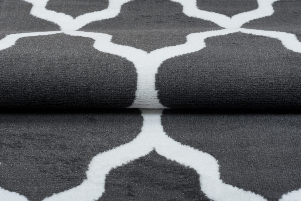 Vloerkleed Luxury Donker Grijs Wit Geometrisch Trellis
