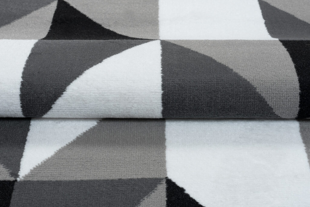 Vloerkleed Luxury Grijs Zwart Vierkanten Driehoeken