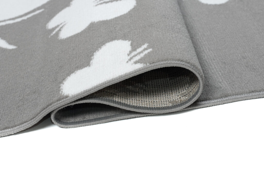 Vloerkleed Luxury Grijs Wit Vlinders Kindertapijt