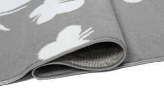 Vloerkleed Luxury Grijs Wit Vlinders Kindertapijt