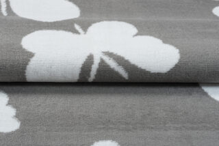 Vloerkleed Luxury Grijs Wit Vlinders Kindertapijt