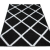 Vloerkleed Luxury Zwart Wit Geometrisch Geruit
