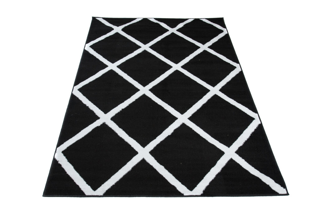 Vloerkleed Luxury Zwart Wit Geometrisch Geruit
