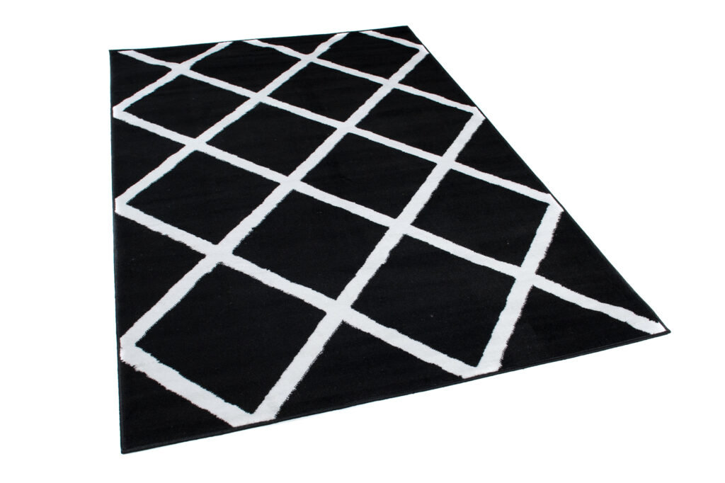 Vloerkleed Luxury Zwart Wit Geometrisch Geruit